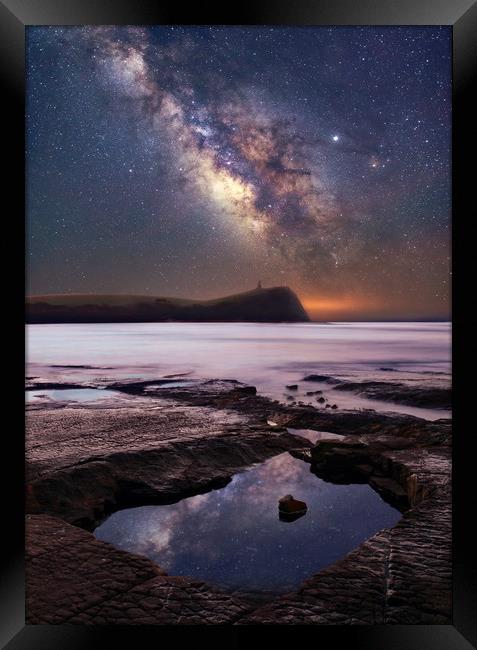 Reflections of Kimmeridge Framed Print by David Neighbour