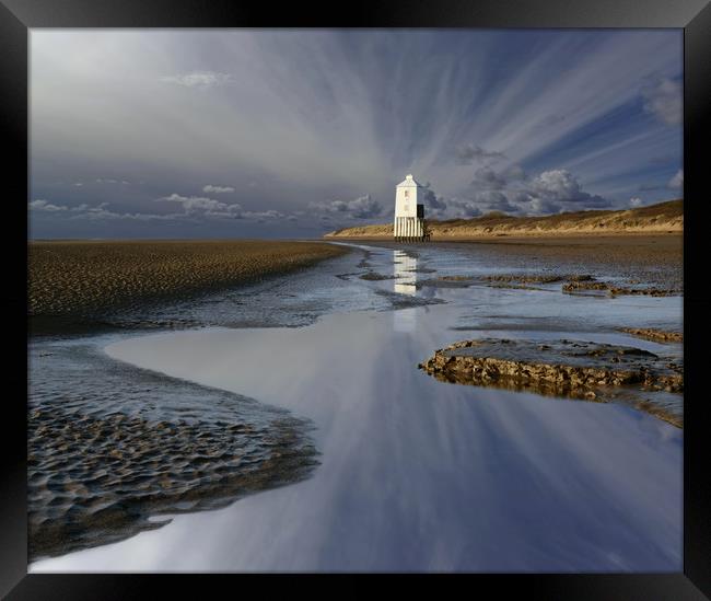 Reflections in a Tidal Stream Framed Print by David Neighbour