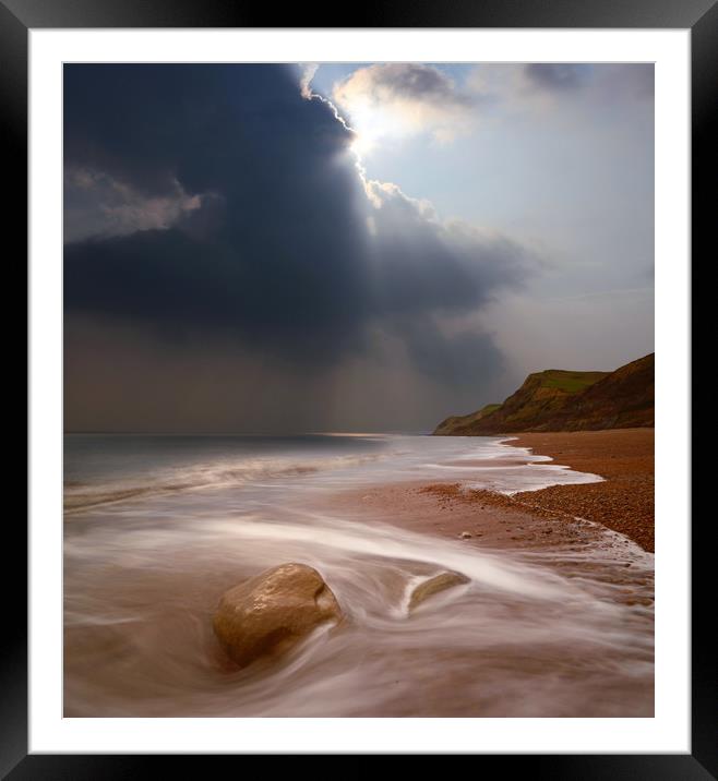 Eype Silver Lining Framed Mounted Print by David Neighbour