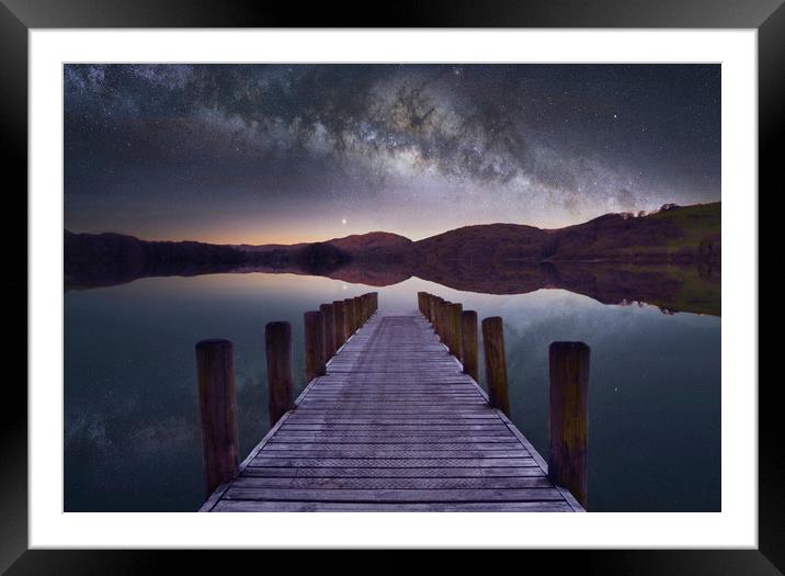 Coniston Nights Framed Mounted Print by David Neighbour