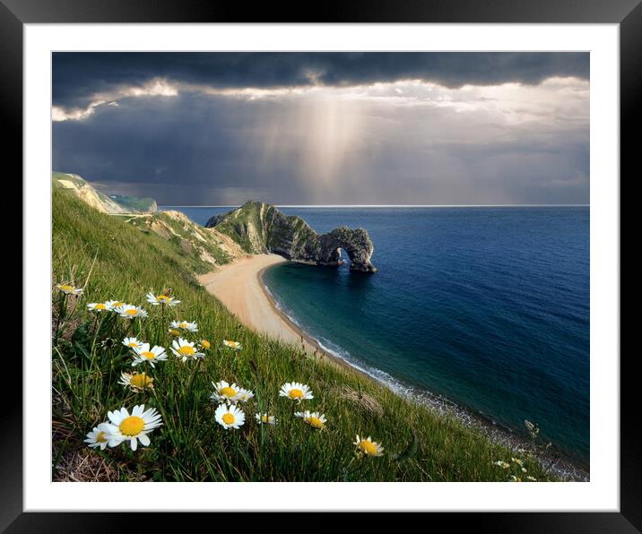 Durdle Door Landscape Framed Mounted Print by David Neighbour