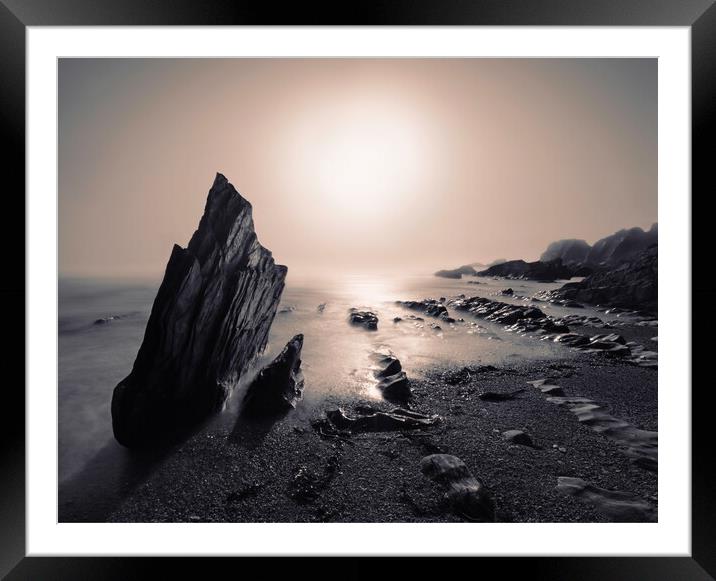 Ayrmer Cove Sea Fret Framed Mounted Print by David Neighbour