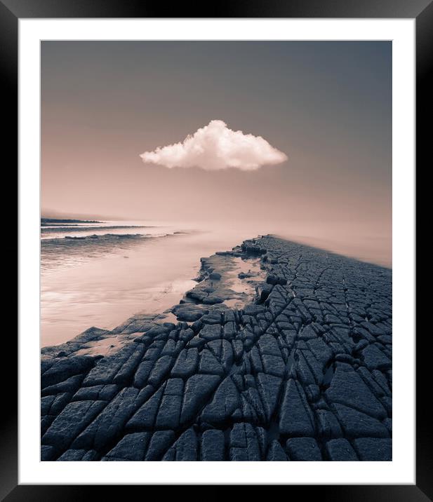 Lilstock Lone Cloud Framed Mounted Print by David Neighbour