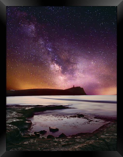 Kimmeridge Bay and The Galaxy Framed Print by David Neighbour