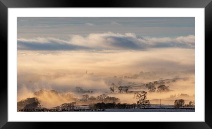 Cloud Inversion over the Lune Valley. Framed Mounted Print by wayne hutchinson
