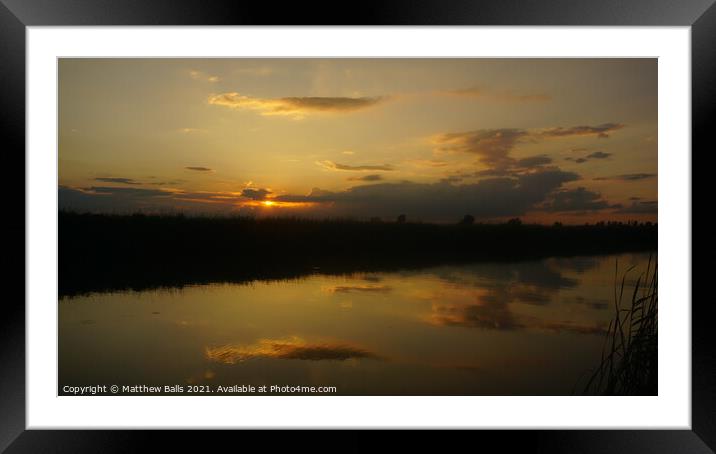 Reflected Sunset Framed Mounted Print by Matthew Balls