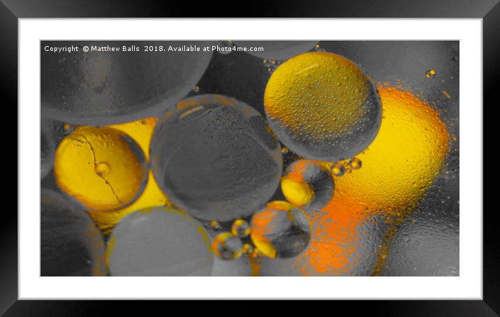 Oil and Water Bubbles Framed Mounted Print by Matthew Balls