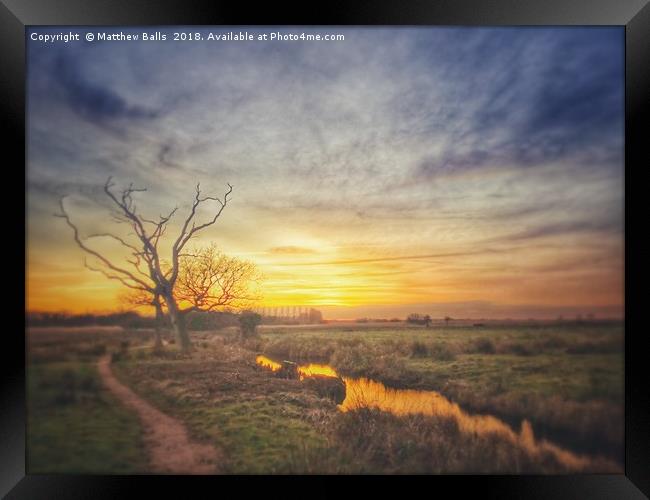 Lovely Suffolk Sunset Framed Print by Matthew Balls