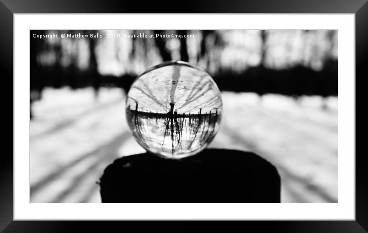     Winter Trees in a Glass Ball Framed Mounted Print by Matthew Balls