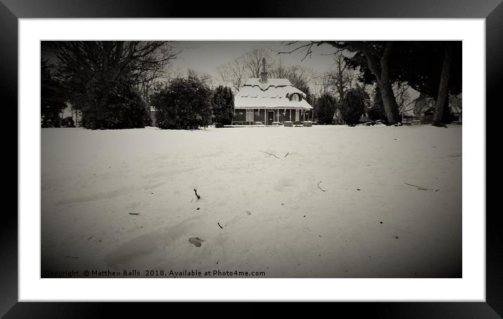                Country House in the Snow           Framed Mounted Print by Matthew Balls