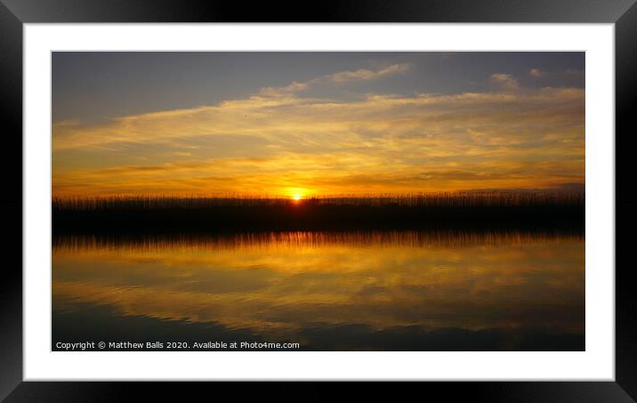 Sunset at the river Framed Mounted Print by Matthew Balls
