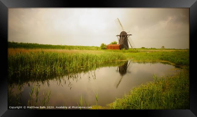 Reflections of an old windmill Framed Print by Matthew Balls