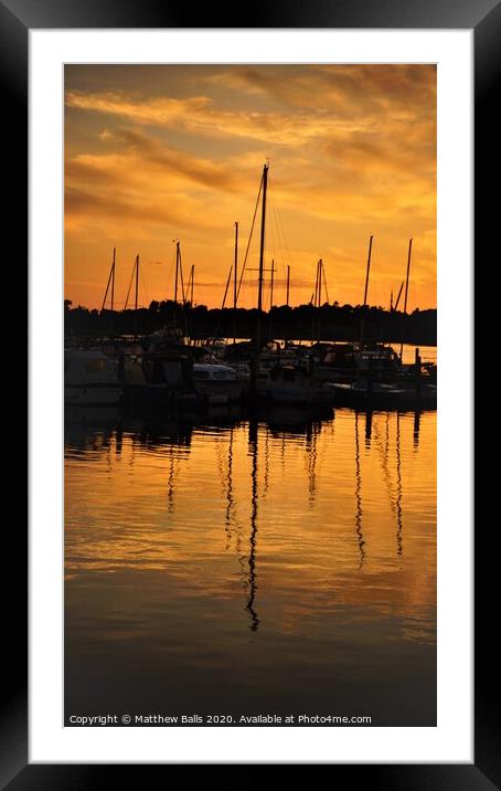 Reflection of boats  Framed Mounted Print by Matthew Balls