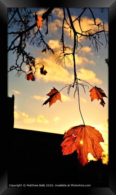 Autumn Sunset Falls Framed Print by Matthew Balls