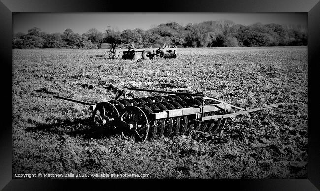 Black and white farm Framed Print by Matthew Balls