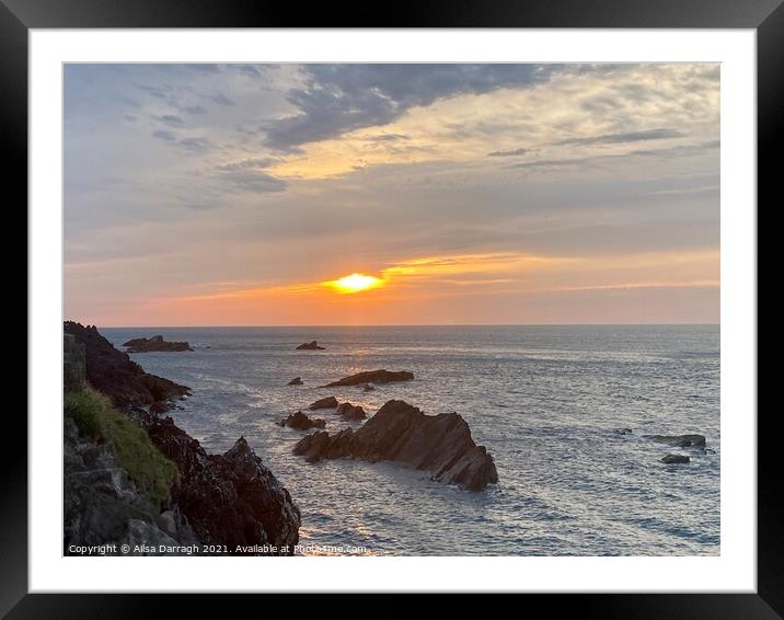Ilfracombe at Sunset Framed Mounted Print by Ailsa Darragh