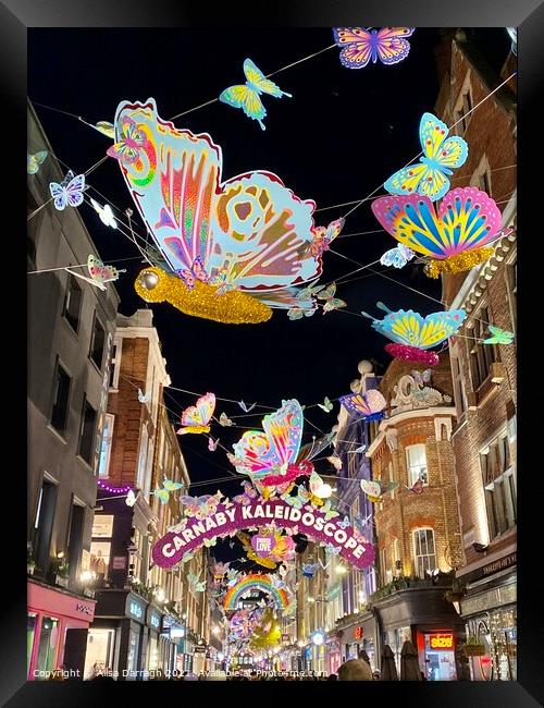 Carnaby Street Christmas Lights  Framed Print by Ailsa Darragh