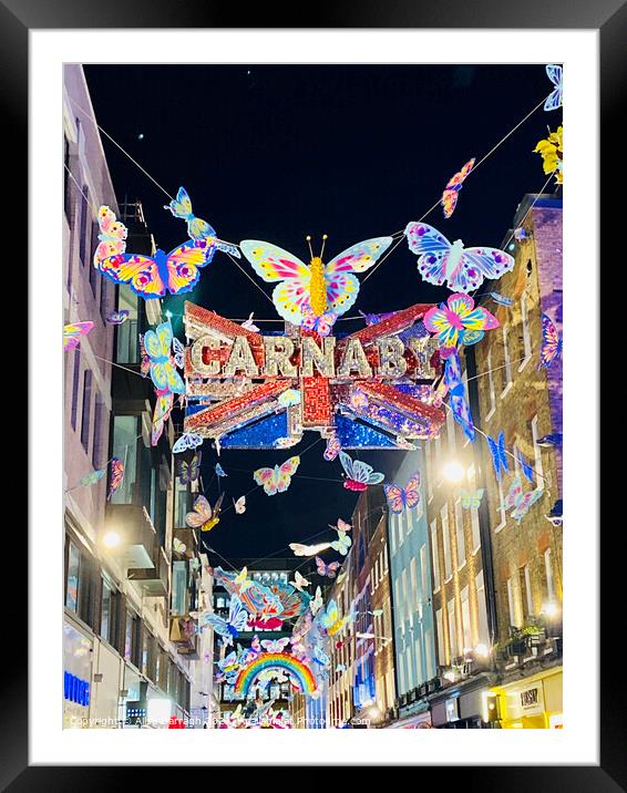 Carnaby Street Christmas Lights London Framed Mounted Print by Ailsa Darragh