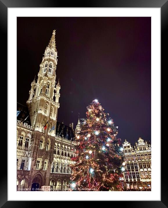 Grand Place Christmas Tree, Brussels  Framed Mounted Print by Ailsa Darragh