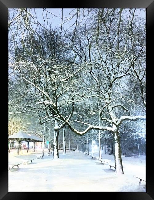  Bremen Winter Snow Scene, Germany Framed Print by Ailsa Darragh