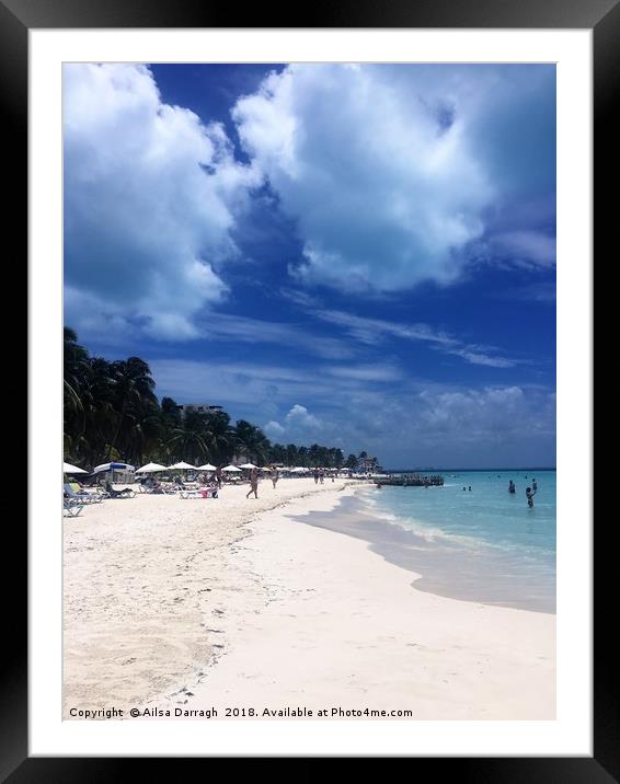 Isla Mujeres Island Beach Paradise Framed Mounted Print by Ailsa Darragh