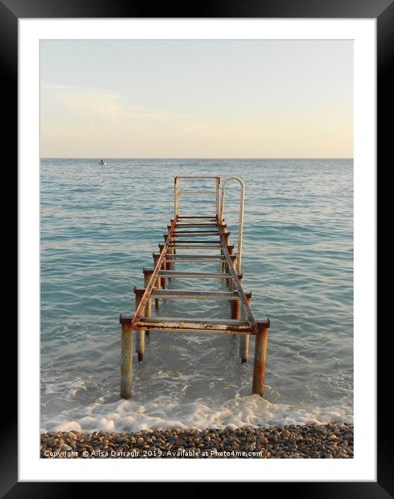           On the beach in Nice, French Riviera.  Framed Mounted Print by Ailsa Darragh
