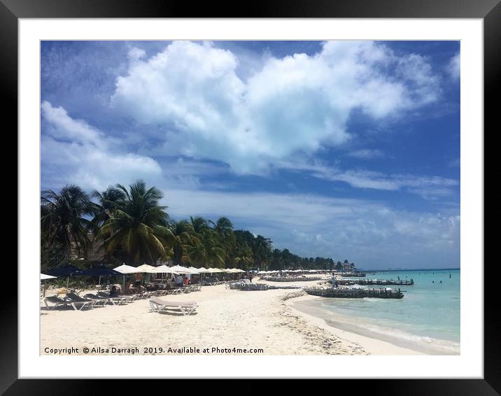 Isla Mujeres Beach in Mexico Framed Mounted Print by Ailsa Darragh