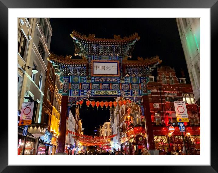  Chinatown at Christmas, London Framed Mounted Print by Ailsa Darragh