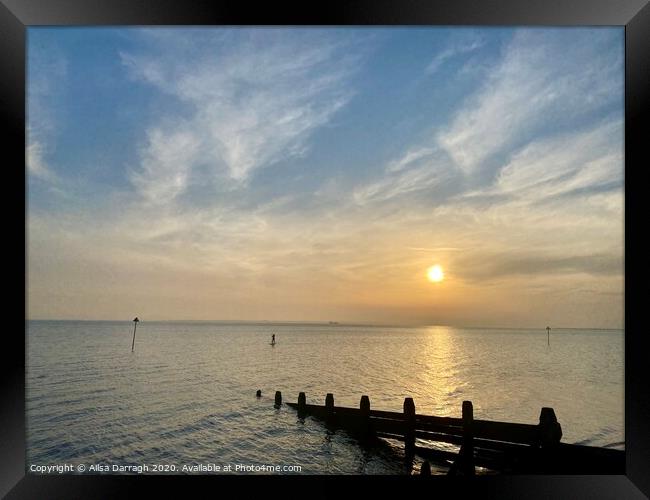 Southend on Sea Beach Sunset Framed Print by Ailsa Darragh