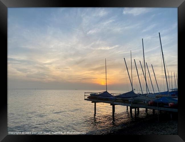 Southend on Sea Boats at Sunset, Essex Framed Print by Ailsa Darragh