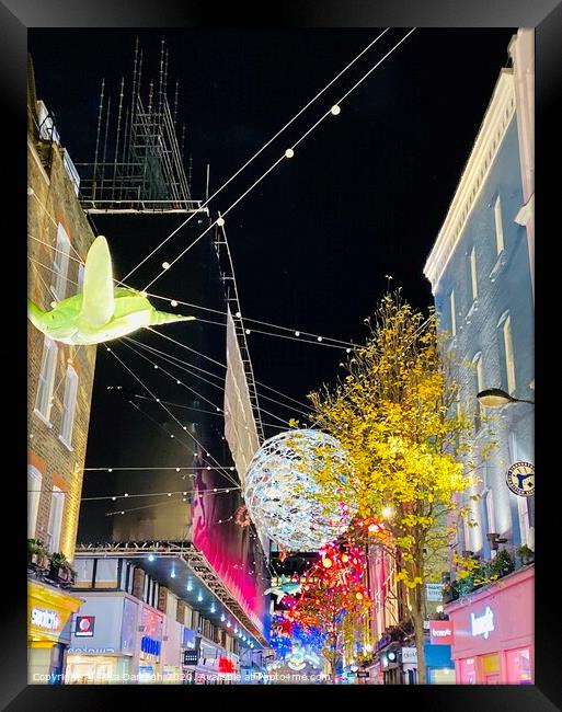 Carnaby Street Christmas Lights, London Framed Print by Ailsa Darragh