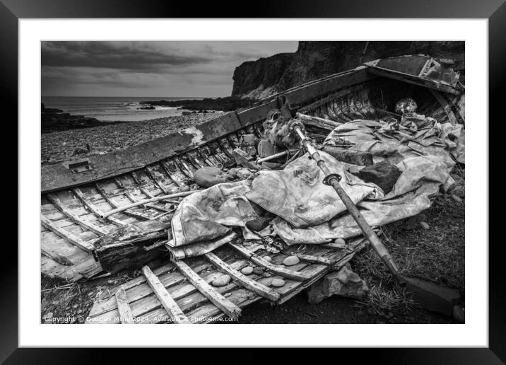 Wrecked boat, Auchmithie Framed Mounted Print by Douglas Milne