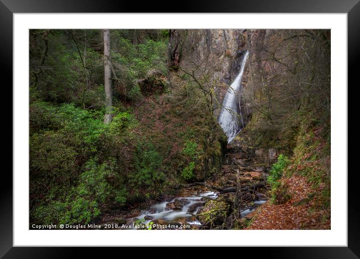 The Grey Mare's Tail Waterfall, Kinlochleven Framed Mounted Print by Douglas Milne