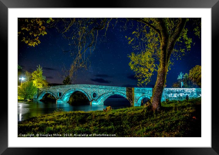 Kenmore Bridge by Night Framed Mounted Print by Douglas Milne