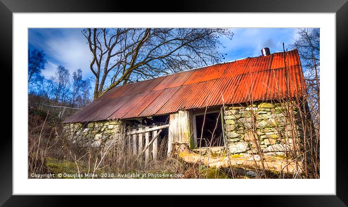 Ruined Cottage, Lochearnhead Framed Mounted Print by Douglas Milne