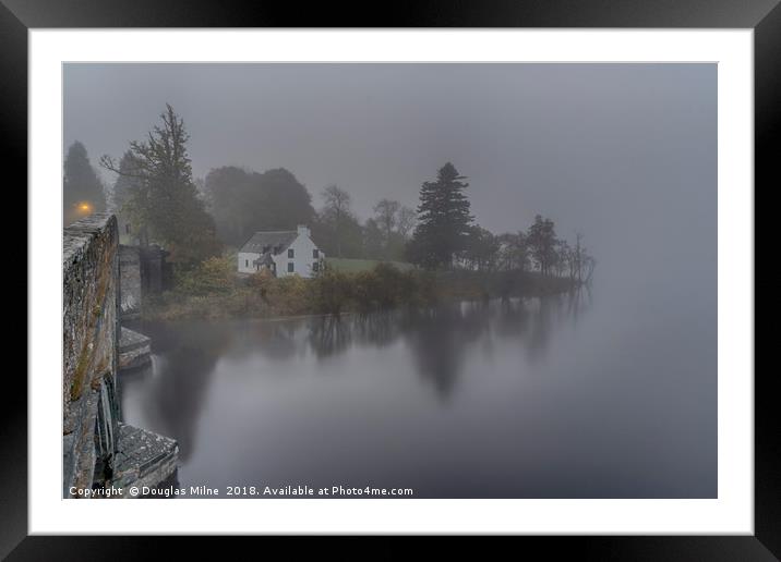 Kenmore: Where River Tay Leaves Loch Tay Framed Mounted Print by Douglas Milne
