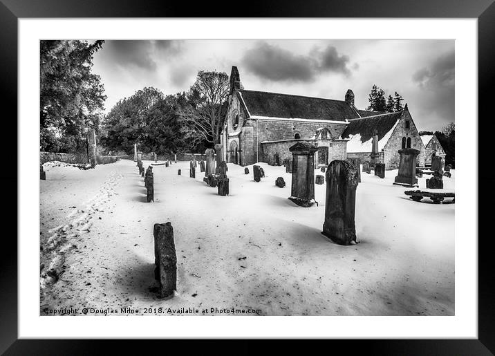 Abercorn Church in the Snow Framed Mounted Print by Douglas Milne