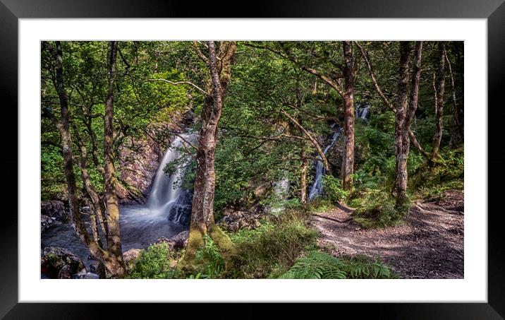 The Falls of Arklet Framed Mounted Print by Douglas Milne