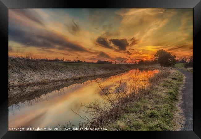 Sunset at the Union Canal Framed Print by Douglas Milne