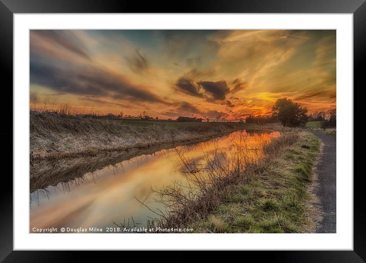 Sunset at the Union Canal Framed Mounted Print by Douglas Milne