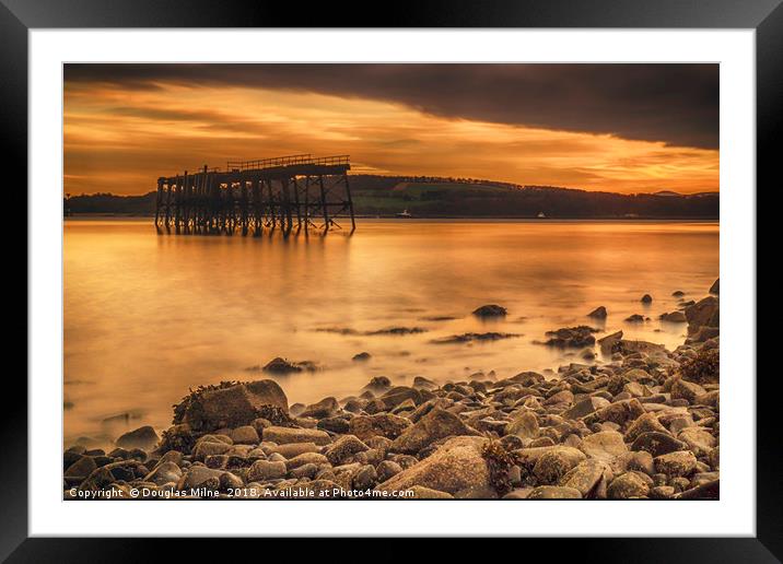 Carlingnose Pier, North Queensferry Framed Mounted Print by Douglas Milne