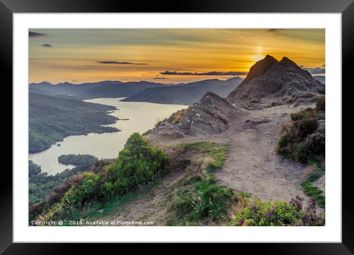 Loch Katrine from the top of Ben A'an Framed Mounted Print by Douglas Milne