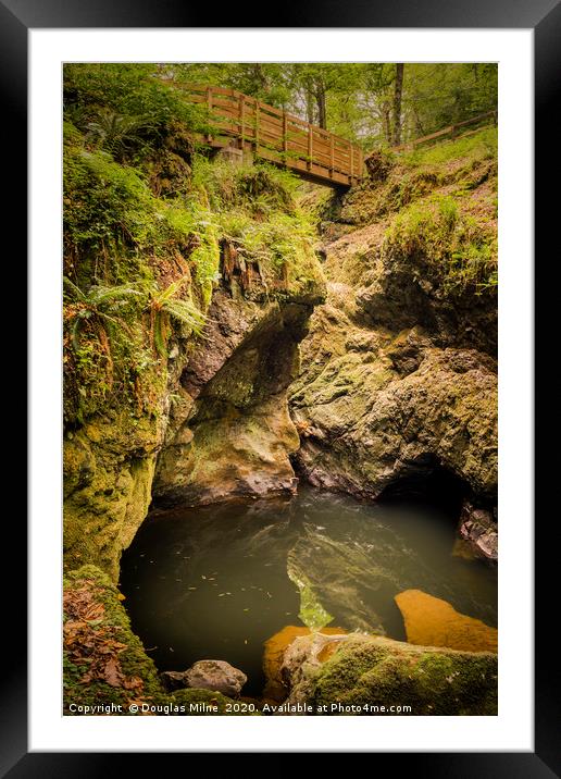 Rumbling Bridge Gorge, Perth and Kinross, Scotland Framed Mounted Print by Douglas Milne