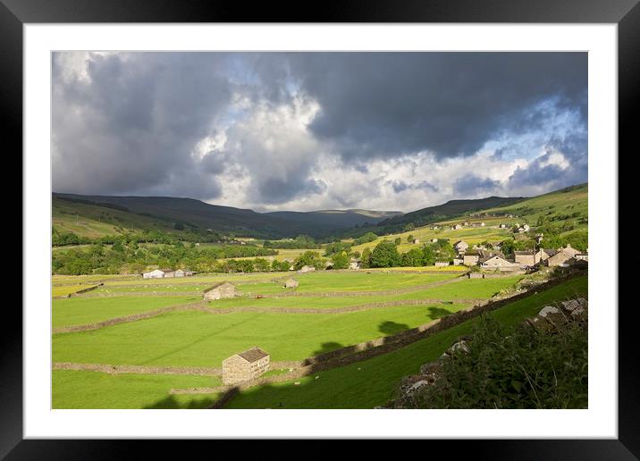 Storm coming over Gunnerside Framed Mounted Print by William A Dobson