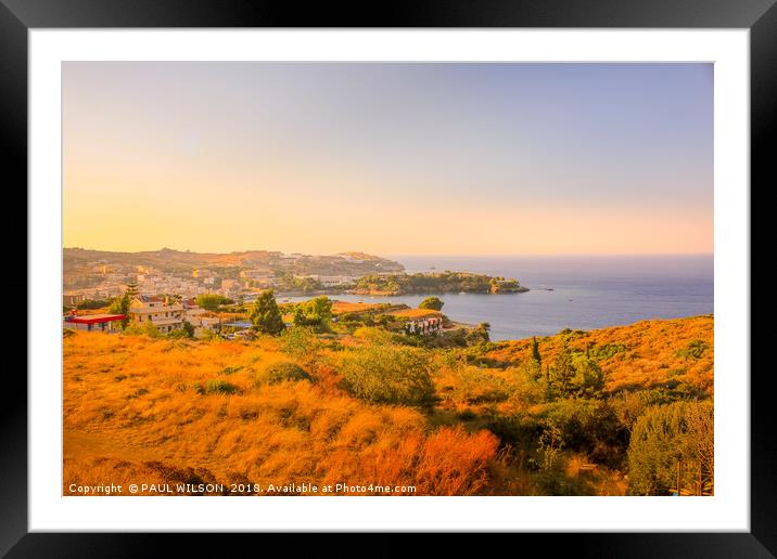Sunset on the Island of Crete Framed Mounted Print by PAUL WILSON