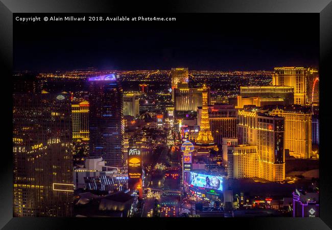 Las Vegas from the Sky Framed Print by Alain Millward