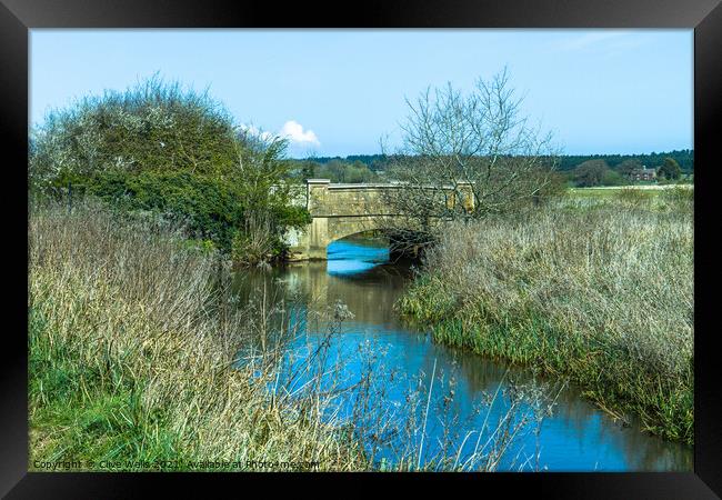 Bridge over the river Babingley Framed Print by Clive Wells