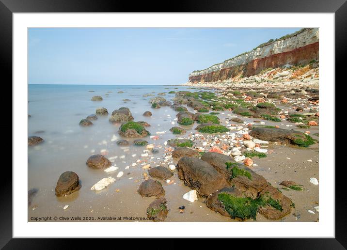Striped cliffs at Hunstanton Framed Mounted Print by Clive Wells