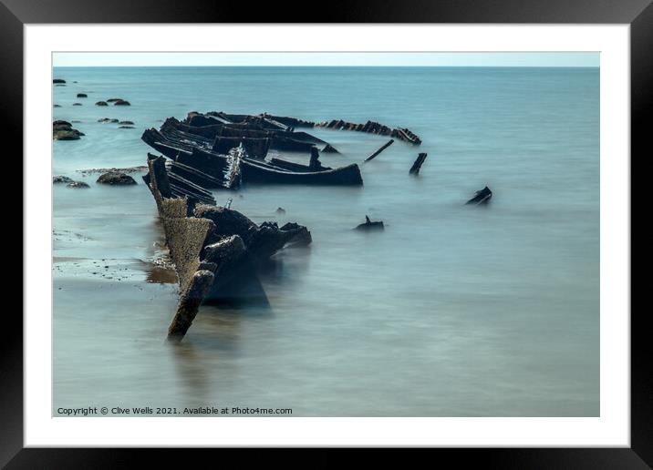 Sheraton wreck Framed Mounted Print by Clive Wells