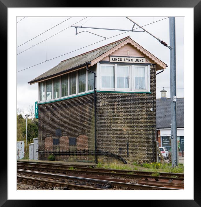 Signal box at Kings Lynn junction Framed Mounted Print by Clive Wells